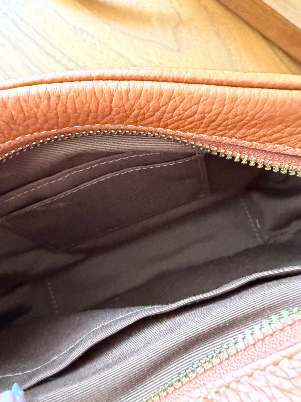 Coach Tan Leather Crossbody with Striped Logo - Picture 4 of 5